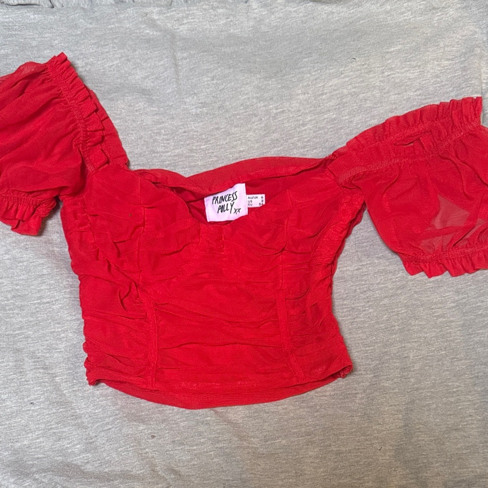 Princess Polly Scarlet Ruffled Blouse 2